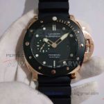 Perfect Panerai Luminor Submersible PAM 684 Replica Rose Gold Case Black Rubber 47mm Watch